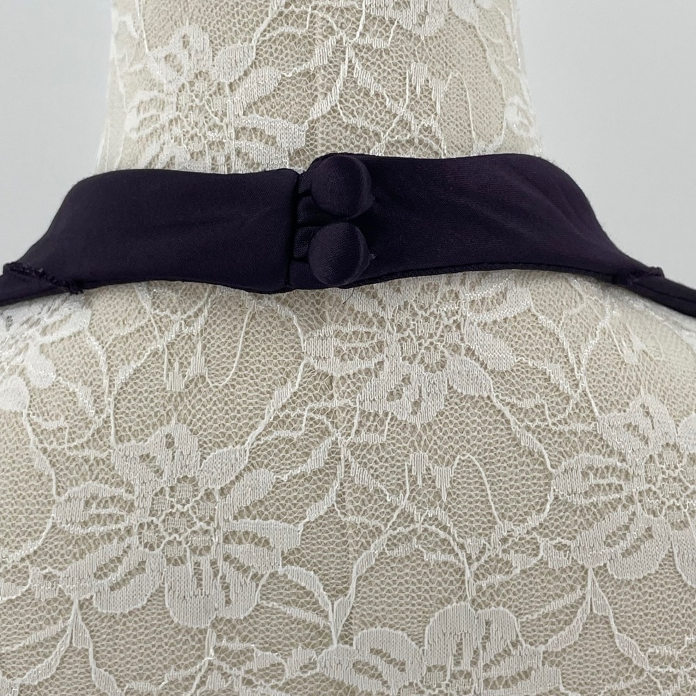 JS Collections Purple Tiered Halter Dress Size 12 Cocktail Wedding Guest Midi - Picture 7 of 11